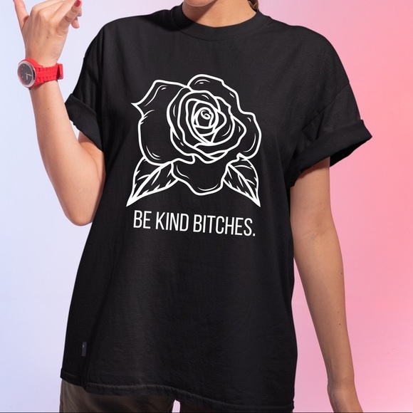 NEW Be Kind Rose Edgy Graphic Tee S-5X kindness - Picture 1 of 4